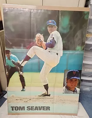 Vintage 1970's Large Poster TOM SEAVER New York Mets Shrink Wrapped 24x32 • $33.99