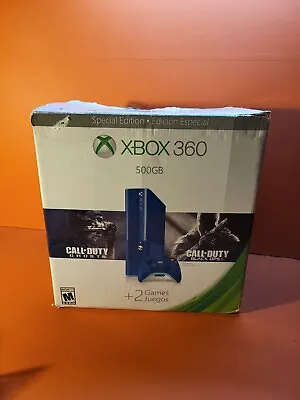 Rare Blue Microsoft Xbox 360 E 500GB Console Call Of Duty Special Edition In Box • $350