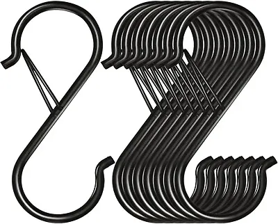 8 Pack S Hooks Hanging 3.5 Inch Heavy Duty S Hooks Safety Buckle S Shaped Hooks • $11.75