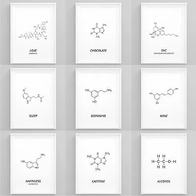 Molecule Print DNA Poster Framed Wall Art Science Gifts Genertic Code Geek Art • £5.49