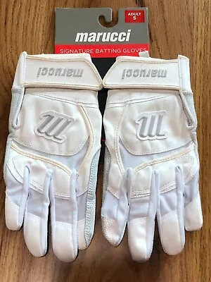Marucci Signature Baseball Batting Gloves Mbgsgn-w/w-as Adult Small White Nwt • $34.99