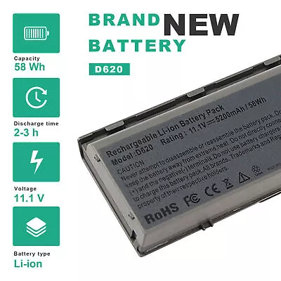 D620 Battery For Dell Latitude D630 D631 Precision M2300 310-9081 312-0654 NEW • $13.99