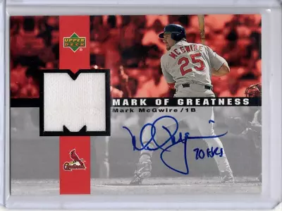 Mark Mcgwire Auto Jersey Patch 2002 Ud Upper Deck Of Greatness 70 Hr Inscription • $499.99