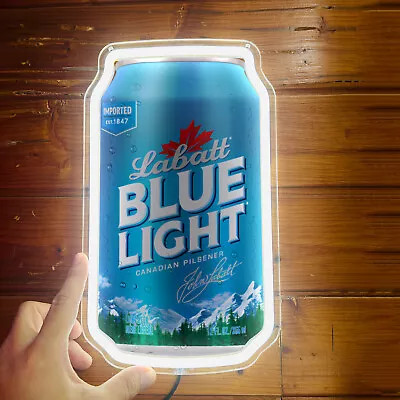Labatt Blue Light Beer Can Neon Sign Club Party Store Wall Decor LED 12  X 7  H4 • $49.99