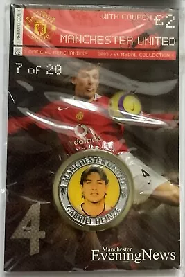 Gabriel Heinze Man Utd Medal 2005 / 2006 Manchester Evening News Collection • £5.95