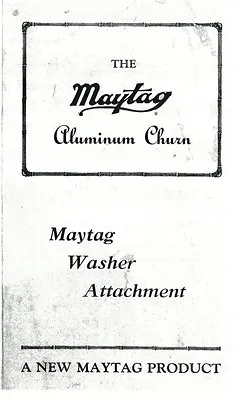 Maytag Butter Churn Gas Engine Motor Model 92 72 82 Cylinder Book Manual Washer • $7.28