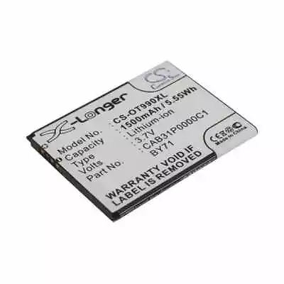 Battery For ALCATEL BY71 ALCATEL CAB31P0000C1 ALCATEL CAB31P0001C1 1500mAh • $44.15