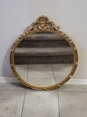 Vintage Louis Bierfeld Wooden Gold Gilt Mirror 24  American Beauty Style • $285