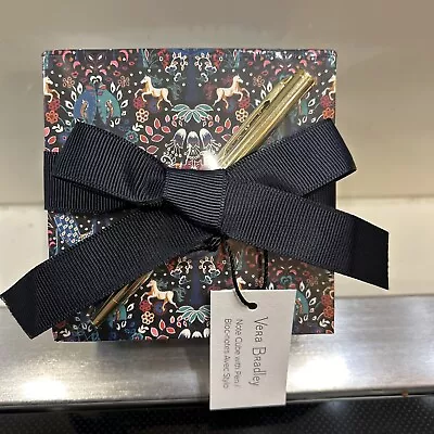 Vera Bradley ‘Enchantment’ Note Cube W/400 Blank Sheets And Gold Ink Pen • $14.99