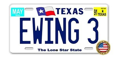 J.R. Ewing 3 Dallas TV Show Last Episode 1991 Vanity Aluminum License Plate Tag • £17.49