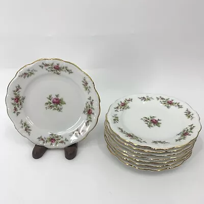 Johann Haviland Moss Rose 6.25  Bread Dessert Plates Lot Of 8 Bavaria Germany • $30