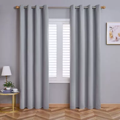 Topfinel 2 Panels Blockout Thermal Curtain Eyelet Window Drapes For Bedroom • $20.99