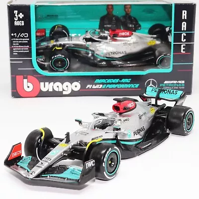 Bburago Mercedes AMG F1 W13 E Season 2022 Lewis Hamilton 44 Scale Toy Car 1:43 • £12.95