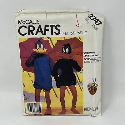 Vintage Sewing Pattern McCall’s Costumes 2747 Daffy Duck Road Runner UNCUT 10-12 • $19.99