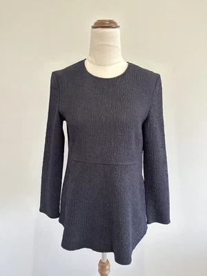 $48 • Buy Scanlan Theodore Size 8 Long Sleeve Black Crepe Bubble Top