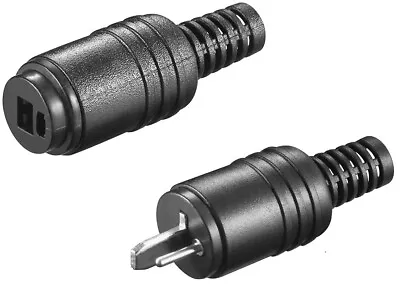 Pair Of 2 Pin Din Male & Female HiFi Loud Speaker Cable Plugs Screw Connections • £3.39