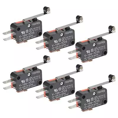 6Pcs V-156-1C25 Micro Limit Switch With Hinge Roller Momentary SPDT Snap Acti... • $14.32