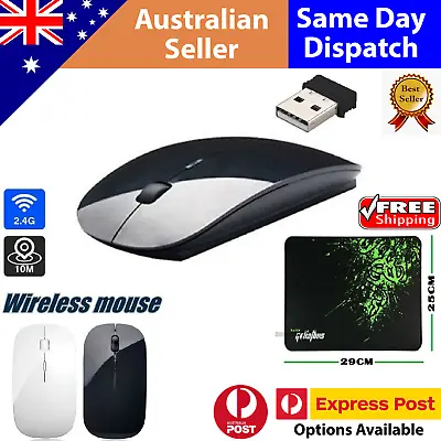 $8.85 • Buy Slim 2.4GHz Optical Wireless Mouse Mice+USB Receiver And Mouse Pad For PC Laptop