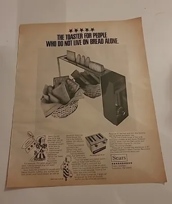 Vintage 1968 Slimline Toaster  Ad Print McCalls Patterns Ad On Back 10x13  • $10.79