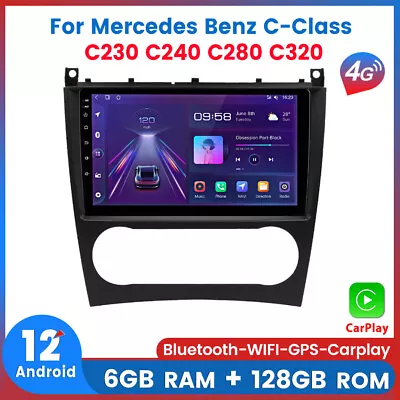 6+128GB Car Radio For Mercedes Benz C-Class C230 C240 C280 C320 Carplay GPS NAVI • $279.99