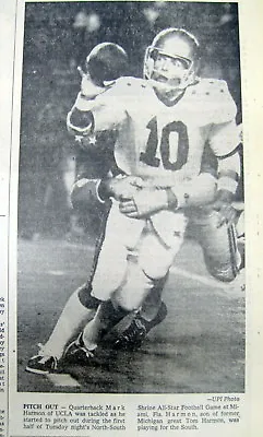1973 Newspaper Star Of NCIS TV Show  MARK HARMON W Photo As UCLA Football Player • $10