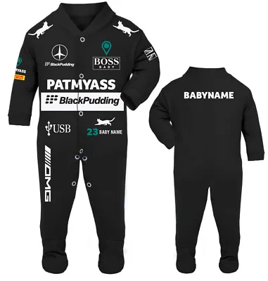 Patmyass Black Baby Race/Sleep Suit • £22.95