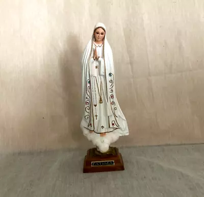 Vintage Our Lady Of Fatima 10  Statue On Clouds - Made In Portugal • $17.99