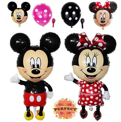 25  Mickey/Minnie Mouse Foil Balloons Kids 1st Happy Birthday Party Fun Baloons • £4.99