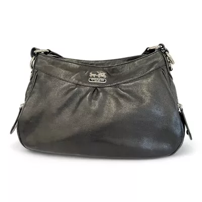 COACH Black Madison K0868 13250 Genuine Leather Handbag Shoulder Bag C04 • £9.99