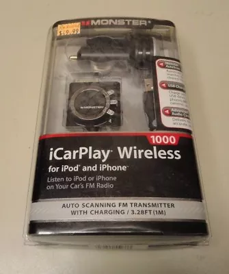 Monster ICarPlay Wireless 1000 FM Transmitter For IPod And IPhone  NEW • $10