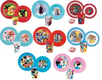 Kids Childs Lunch Dinner Plate Bowl Cup / Beaker Stitch Sonic Ariel Barbie Shark • £9.29