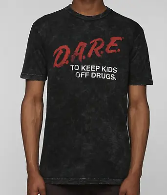 D.A.R.E Dare Logo Black Acid Wash Tee Shirt New • $16.19