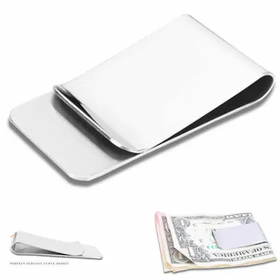 Silver Stainless Steel Money Clip Metal Pocket Holder Wallet Credit Card Holder • $2.19