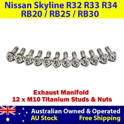 Titanium Exhaust Manifold Stud Kit For Nissan Skyline R32 R33 R34 RB20/RB25/RB30 • $168