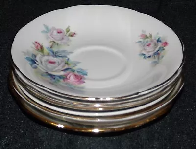 Lot X6 Vintage Saucers Bone China English Floral - Queen Anne Salisbury Sadler + • $24.80