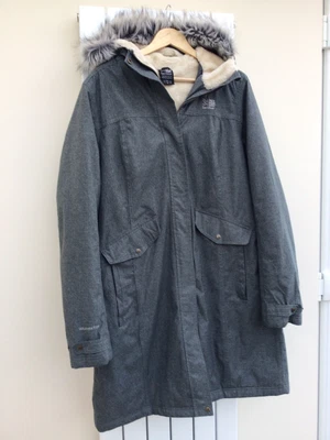 £19.95 • Buy Karrimor WeatherTite Ladies Grey Hooded Faux Sheepskin Lined & Zipped Coat UK18