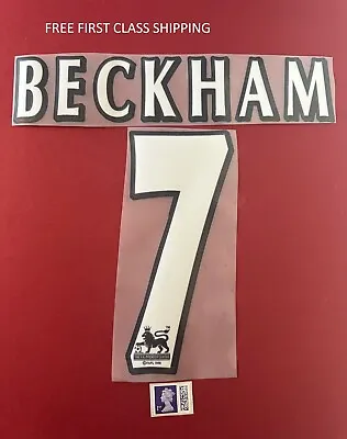 BECKHAM #7 1997-2004 Player Size Premier League White Nameset Manchester United • £10.99