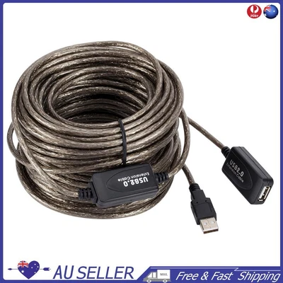 $25.80 • Buy USB2.0 Male To Female Active Repeater Extension Cable Cord Adapter (20m)
