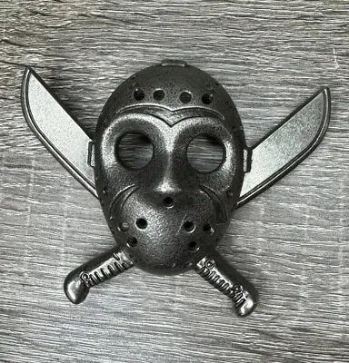 Friday The 13th Jason Mask With Crossed Knives Enamel Metal Belt Buckle • $15