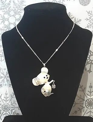 TINY Little 925 Silver Mouse 🐭 2  1/4 L Carrying Lucky Shamrock Necklace    Fb1 • $25