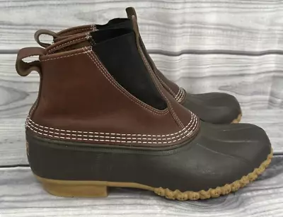 LL BEAN SLIP ON WATERPROOF DUCK BEAN BOOTS Men's Size 11 M BROWN LEATHER • $49.99