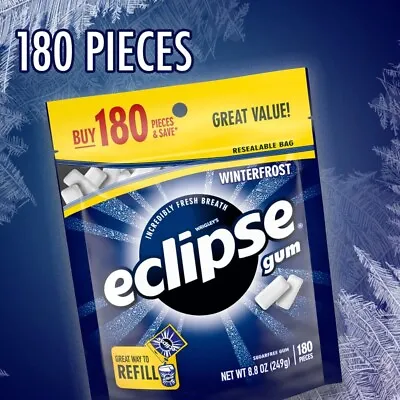 ECLIPSE Winterfrost Sugarfree Gum 8.8-Ounce 180 Piece Bag • $13.89