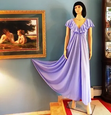CLAIRE SANDRA By LUCIE ANN Vintage Nylon Nightgown VIOLET Size Medium • $104.99