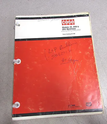 Case 26 26B 26S Backhoes Parts Catalog Manual 1975 G1109 • $7.99