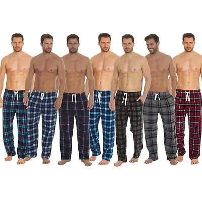 Mens Check Fleece Lounge Pants/Pyjama Bottoms Size S-XXL NEW • £9.95