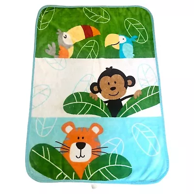 Garanimals Toucan Monkey Tiger Jungle Zoo Baby Blanket Throw 30x45 • $31.99