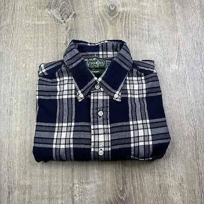 Gitman Bros Vintage Flannel Plaid Check Cotton Button Shirt Made In USA Mens L • $69.99