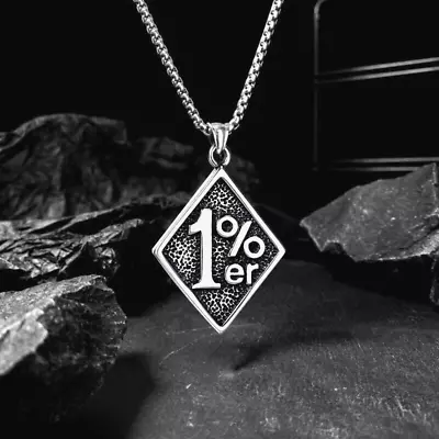 Motorcycle Outlaw One Percenter Pendant Necklace Men's Jewelry Chain 24  Gift • $11.99