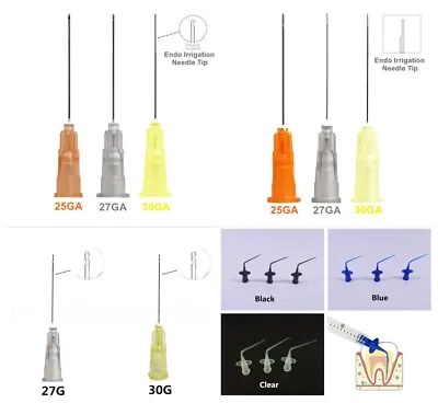 Dental Endo Irrigation Needle Disposable Syringe Tips 25G/27G/30G GA Side Vent • $3.50