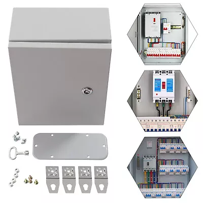$61 • Buy Steel Electrical Enclosure Box Wall-mounted Switchboard IP44 Waterproof NEW